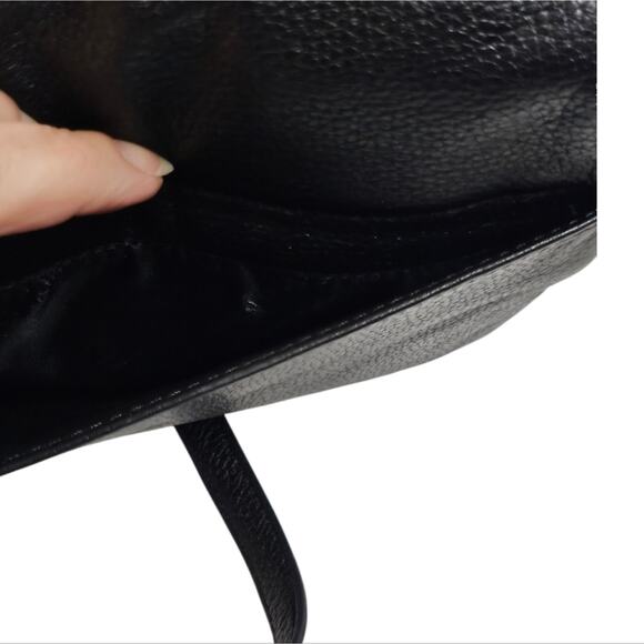 Calvin Klein Black Pebbled Leather Crossbody Purse with Faux Lock On Front - Picture 6 of 10